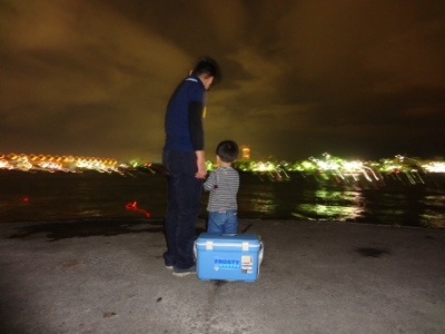 子供と夜釣り
